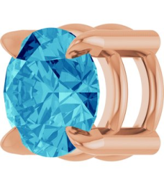 88436 Pendant Set 14K Rose Round Natural Blue Zircon 5 Mm Polished Natural Blue Zircon Solitaire Slide Pendant