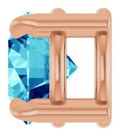 88436 Pendant Set 14K Rose Round Natural Blue Zircon 5 Mm Polished Natural Blue Zircon Solitaire Slide Pendant