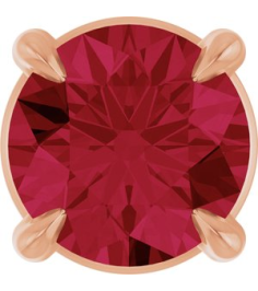 88436 Pendant Set 14K Rose Round Lab-Grown Ruby 5 Mm Polished Lab-Grown Ruby Solitaire Slide Pendant