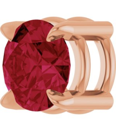 88436 Pendant Set 14K Rose Round Lab-Grown Ruby 5 Mm Polished Lab-Grown Ruby Solitaire Slide Pendant