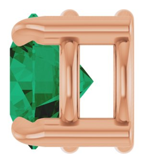88436 Pendant Set 14K Rose Round Natural Emerald 5 Mm Polished Natural Emerald Solitaire Slide Pendant