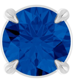88436 Pendant Set 14K White Round Lab-Grown Blue Sapphire 5 Mm Polished Lab-Grown Blue Sapphire Solitaire Slide Pendant