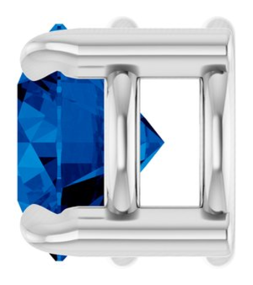 88436 Pendant Set 14K White Round Lab-Grown Blue Sapphire 5 Mm Polished Lab-Grown Blue Sapphire Solitaire Slide Pendant