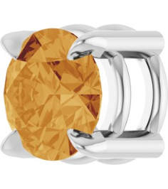 88436 Pendant Set Sterling Silver Round Natural Citrine 5 Mm Polished Natural Citrine Solitaire Slide Pendant