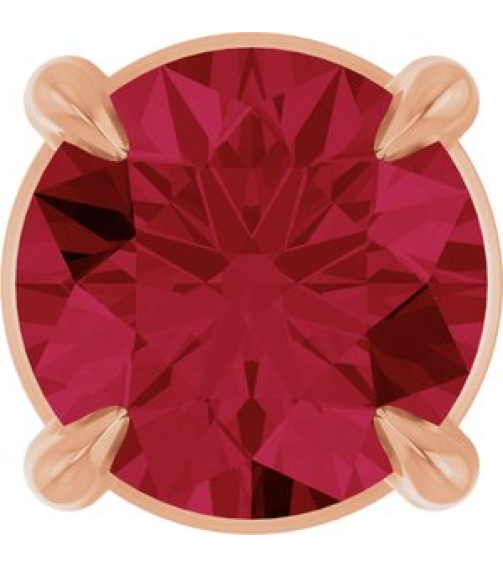 88436 Pendant Set 14K Rose Round Natural Ruby 5 Mm Polished Natural Ruby Solitaire Slide Pendant