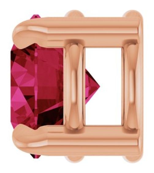 88436 Pendant Set 14K Rose Round Natural Ruby 5 Mm Polished Natural Ruby Solitaire Slide Pendant