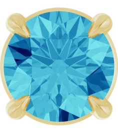 88436 Pendant Set 14K Yellow Round Natural Blue Zircon 5 Mm Polished Natural Blue Zircon Solitaire Slide Pendant