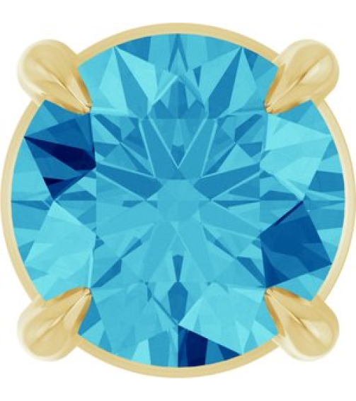 88436 Pendant Set 14K Yellow Round Natural Blue Zircon 5 Mm Polished Natural Blue Zircon Solitaire Slide Pendant