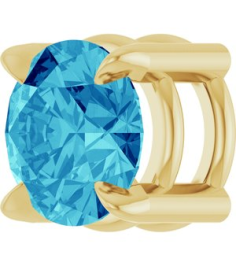 88436 Pendant Set 14K Yellow Round Natural Blue Zircon 5 Mm Polished Natural Blue Zircon Solitaire Slide Pendant