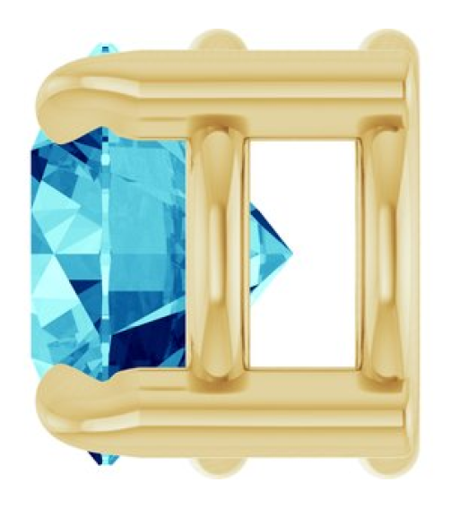 88436 Pendant Set 14K Yellow Round Natural Blue Zircon 5 Mm Polished Natural Blue Zircon Solitaire Slide Pendant
