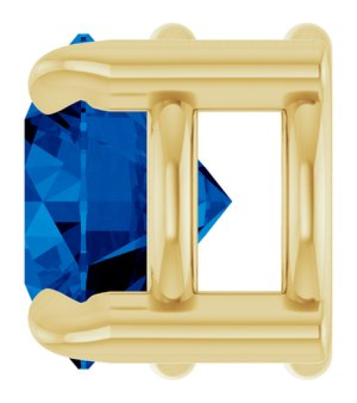 88436 Pendant Set 14K Yellow Round Natural Blue Sapphire 5 Mm Polished Natural Blue Sapphire Solitaire Slide Pendant