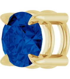 88436 Pendant Set 14K Yellow Round Natural Blue Sapphire 5 Mm Polished Natural Blue Sapphire Solitaire Slide Pendant