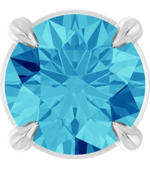 88436 Pendant Set Platinum Round Natural Blue Zircon 5 Mm Polished Natural Blue Zircon Solitaire Slide Pendant