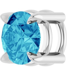 88436 Pendant Set Platinum Round Natural Blue Zircon 5 Mm Polished Natural Blue Zircon Solitaire Slide Pendant