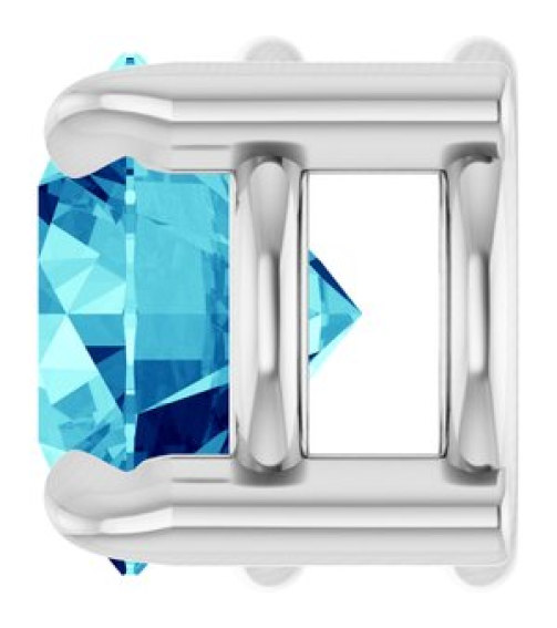 88436 Pendant Set Platinum Round Natural Blue Zircon 5 Mm Polished Natural Blue Zircon Solitaire Slide Pendant