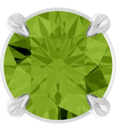 88436 Pendant Set Platinum Round Natural Peridot 5 Mm Polished Natural Peridot Solitaire Slide Pendant