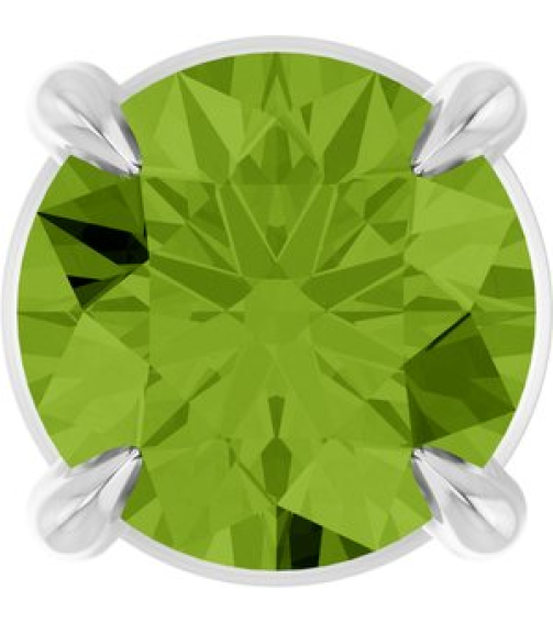 88436 Pendant Set Platinum Round Natural Peridot 5 Mm Polished Natural Peridot Solitaire Slide Pendant