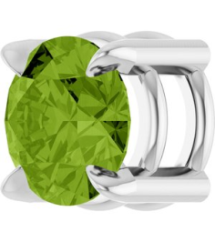 88436 Pendant Set Platinum Round Natural Peridot 5 Mm Polished Natural Peridot Solitaire Slide Pendant