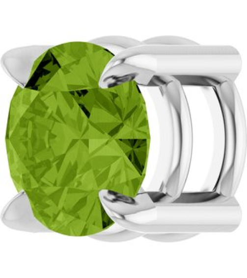 88436 Pendant Set Platinum Round Natural Peridot 5 Mm Polished Natural Peridot Solitaire Slide Pendant