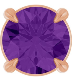 88436 Pendant Set 14K Rose Round Natural Amethyst 5 Mm Polished Natural Amethyst Solitaire Slide Pendant