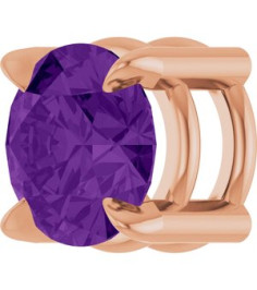 88436 Pendant Set 14K Rose Round Natural Amethyst 5 Mm Polished Natural Amethyst Solitaire Slide Pendant