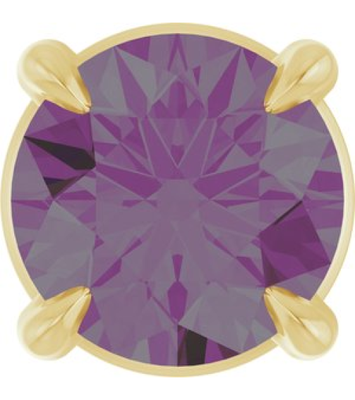 88436 Pendant Set 14K Yellow Round Lab-Grown Alexandrite 5 Mm Polished Lab-Grown Alexandrite Solitaire Slide Pendant