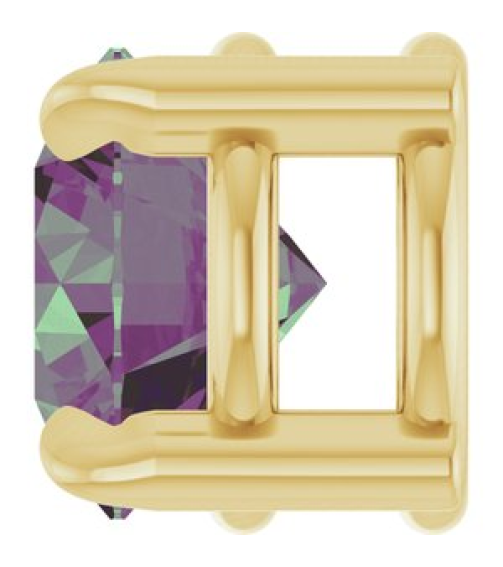 88436 Pendant Set 14K Yellow Round Lab-Grown Alexandrite 5 Mm Polished Lab-Grown Alexandrite Solitaire Slide Pendant