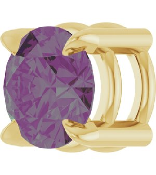 88436 Pendant Set 14K Yellow Round Lab-Grown Alexandrite 5 Mm Polished Lab-Grown Alexandrite Solitaire Slide Pendant
