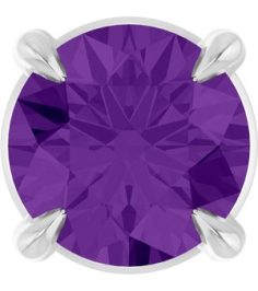 88436 Pendant Set Platinum Round Natural Amethyst 5 Mm Polished Natural Amethyst Solitaire Slide Pendant