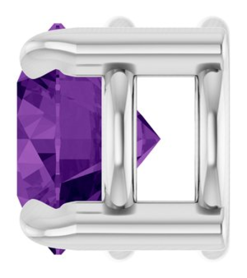 88436 Pendant Set Platinum Round Natural Amethyst 5 Mm Polished Natural Amethyst Solitaire Slide Pendant