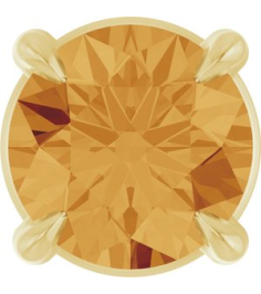 88436 Pendant Set 14K Yellow Round Natural Citrine 5 Mm Polished Natural Citrine Solitaire Slide Pendant