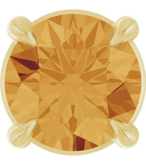88436 Pendant Set 14K Yellow Round Natural Citrine 5 Mm Polished Natural Citrine Solitaire Slide Pendant