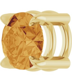 88436 Pendant Set 14K Yellow Round Natural Citrine 5 Mm Polished Natural Citrine Solitaire Slide Pendant