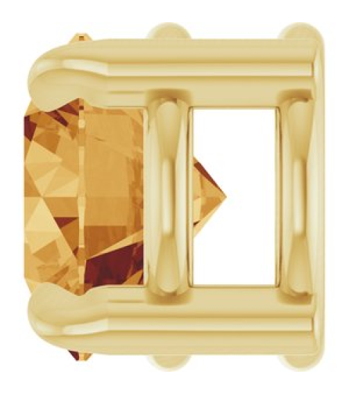 88436 Pendant Set 14K Yellow Round Natural Citrine 5 Mm Polished Natural Citrine Solitaire Slide Pendant