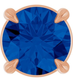 88436 Pendant Set 14K Rose Round Lab-Grown Blue Sapphire 5 Mm Polished Lab-Grown Blue Sapphire Solitaire Slide Pendant