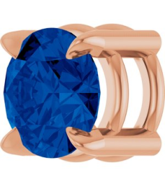 88436 Pendant Set 14K Rose Round Lab-Grown Blue Sapphire 5 Mm Polished Lab-Grown Blue Sapphire Solitaire Slide Pendant