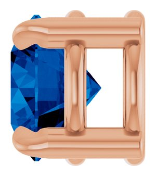 88436 Pendant Set 14K Rose Round Lab-Grown Blue Sapphire 5 Mm Polished Lab-Grown Blue Sapphire Solitaire Slide Pendant