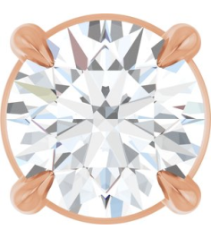 88436 Pendant Set 14K Rose Round Natural White Sapphire 5 Mm Polished Natural White Sapphire Solitaire Slide Pendant