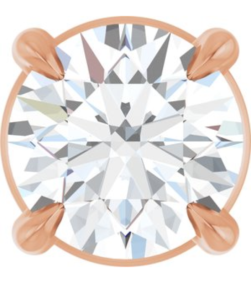 88436 Pendant Set 14K Rose Round Natural White Sapphire 5 Mm Polished Natural White Sapphire Solitaire Slide Pendant