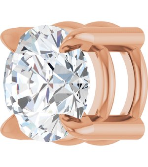 88436 Pendant Set 14K Rose Round Natural White Sapphire 5 Mm Polished Natural White Sapphire Solitaire Slide Pendant