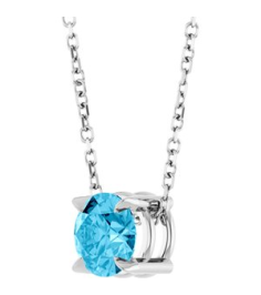 88436 Necklace Set Platinum Round Natural Aquamarine 6 Mm 16-18 In Polished Natural Aquamarine Solitaire Slide Necklace
