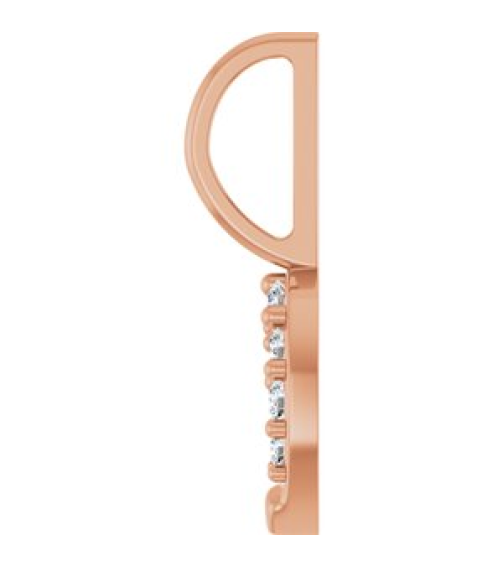88404 Pendant Set 14K Rose Round Natural Diamond Natural Diamond I1, G-H Polished 18 Ctw Natural Diamond Horseshoe Pendant
