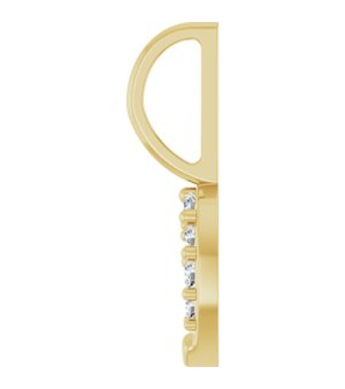 88404 Pendant Set 14K Yellow Round Natural Diamond Natural Diamond I1, G-H Polished 18 Ctw Natural Diamond Horseshoe Pendant