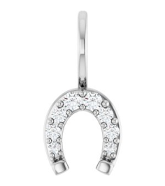 88404 Pendant Set Platinum Round Natural Diamond Natural Diamond Si2-Si3, G-H Polished 18 Ctw Natural Diamond Horseshoe Pendant