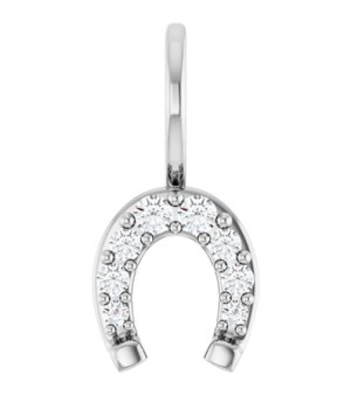 88404 Pendant Set Platinum Round Natural Diamond Natural Diamond Si2-Si3, G-H Polished 18 Ctw Natural Diamond Horseshoe Pendant