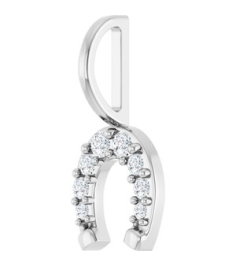 88404 Pendant Set Platinum Round Natural Diamond Natural Diamond Si2-Si3, G-H Polished 18 Ctw Natural Diamond Horseshoe Pendant