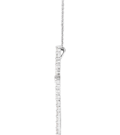 R42359 Necklace Set 14K White Round Natural Diamond 37.23 X 27.62 Mm 2.2Mm 1 Ctw I1, G-H 16-18 In Polished 1 Ctw Natural Diamond Cross Necklace