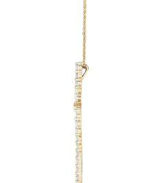 R42359 Necklace Set 14K Yellow Round Natural Diamond 37.23 X 27.62 Mm 2.2Mm 1 Ctw I1, G-H 16-18 In Polished 1 Ctw Natural Diamond Cross Necklace