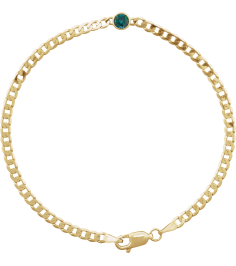Brc922 Bracelet 14K Yellow Set Lab-Grown Alexandrite Round 4 Mm 8.97 X 5 Mm 7 In Polished Lab-Grown Alexandrite Curb Chain Link Bracelet