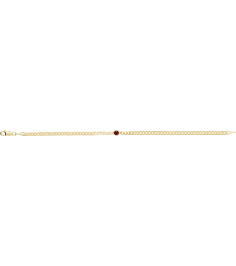 Brc922 Bracelet 14K Yellow Set Lab-Grown Ruby Round 4 Mm 8.97 X 5 Mm 7 In Polished Lab-Grown Ruby Curb Chain Link Bracelet